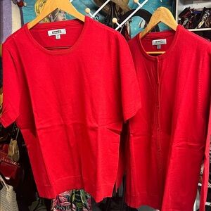 Edwards two-piece cardigan with the short sleeve sweater. Brand new in package.